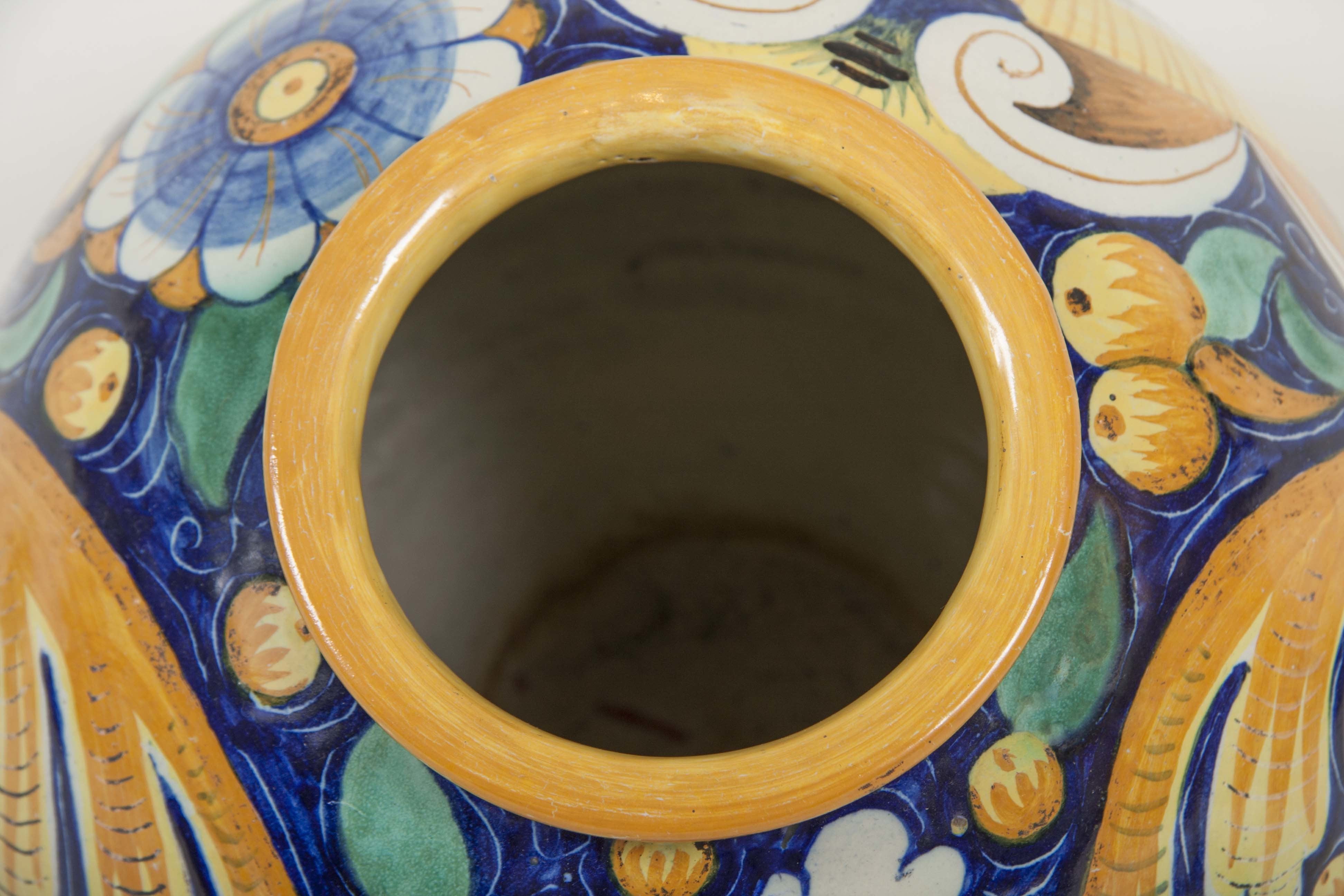 Two Polychrome Majolica Jars, Priced Individually