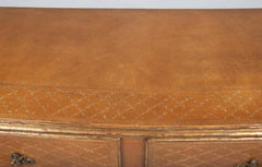 Pair of French Regence Style Leather Commodes