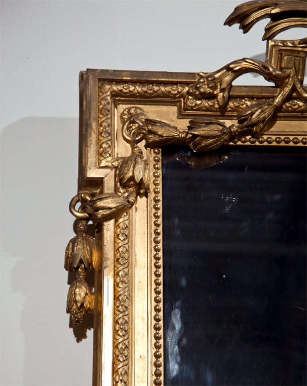 French Water Gilt Wood Mirror