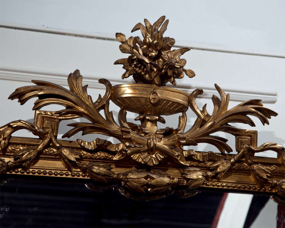 French Water Gilt Wood Mirror