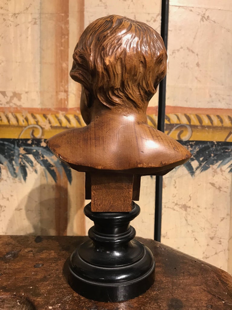 Pair of South German Carved Wood Busts of Putti