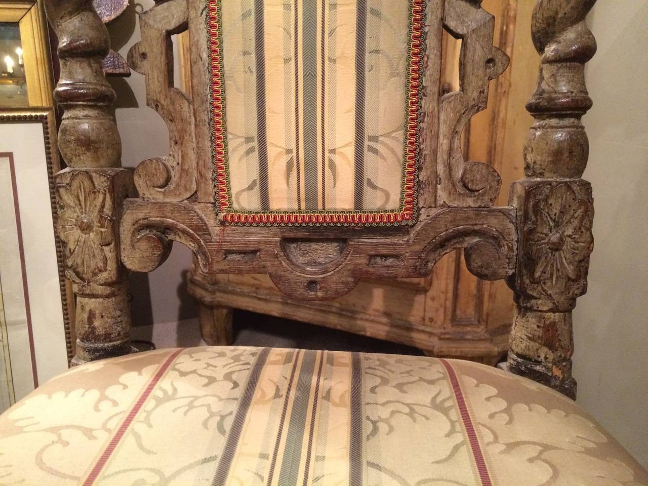 Pair 17th Century English Hall Chairs