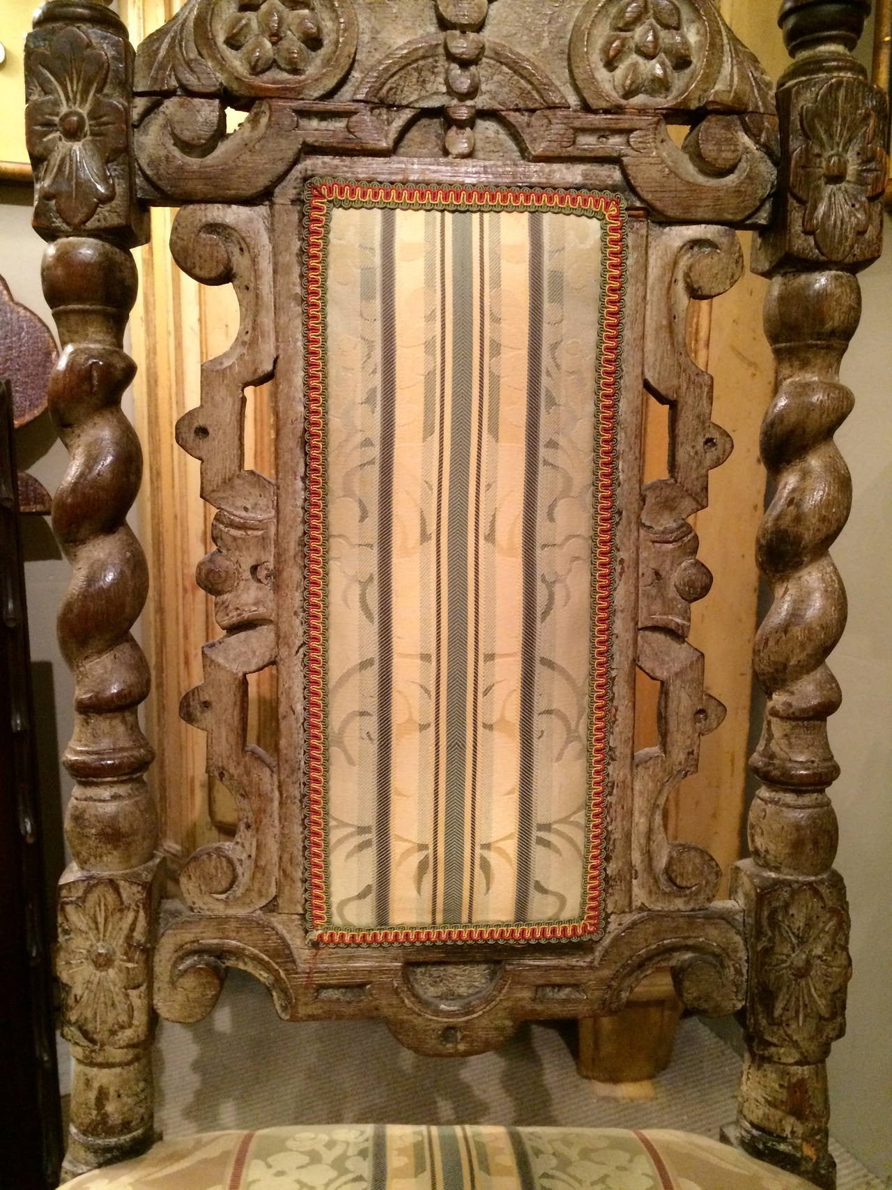 Pair 17th Century English Hall Chairs