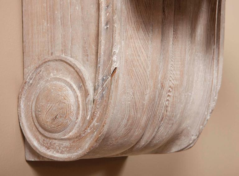 Spectacular Pair of Cypress Wood Wall Brackets