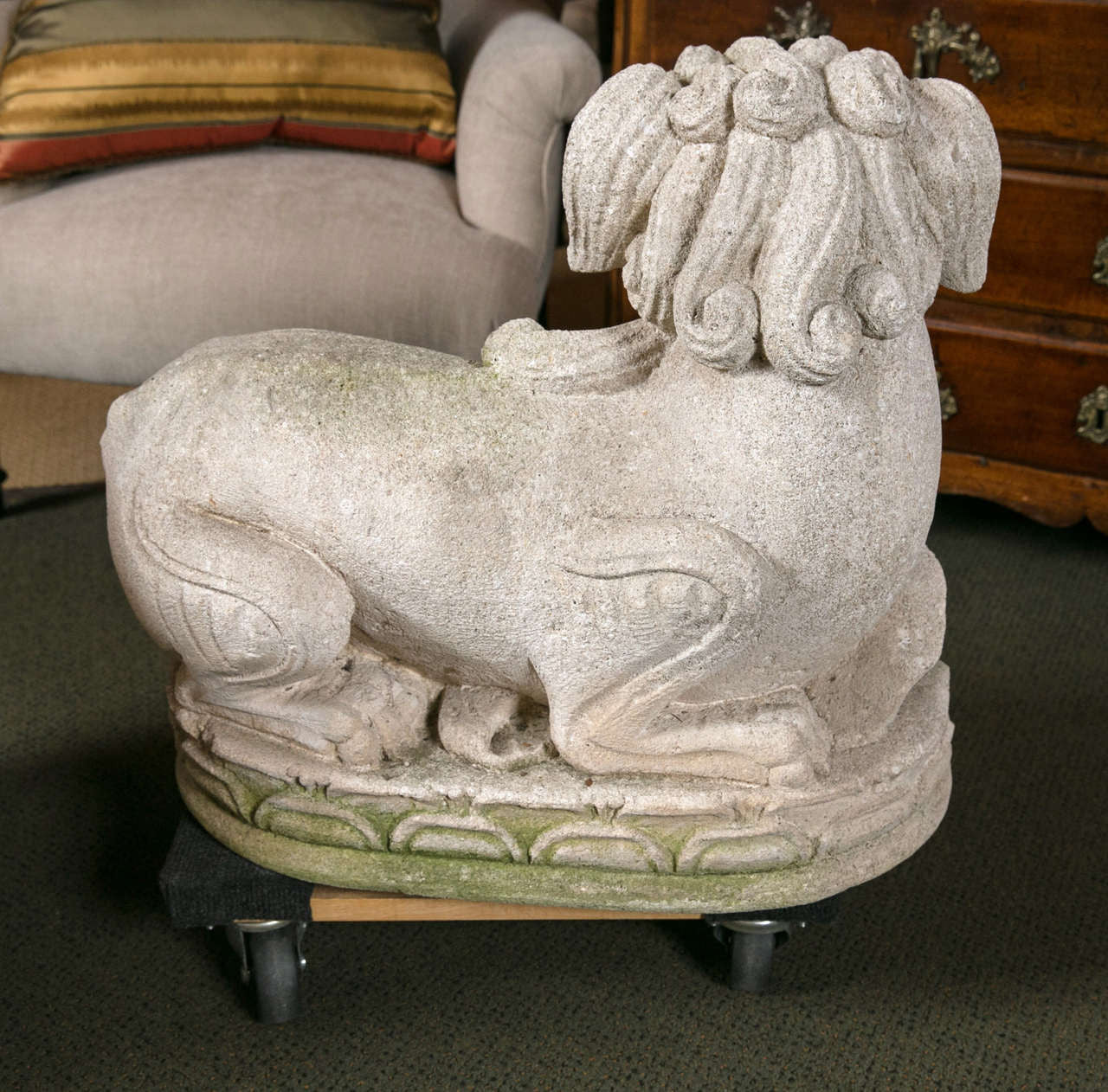 Carved Stone Foo Dogs