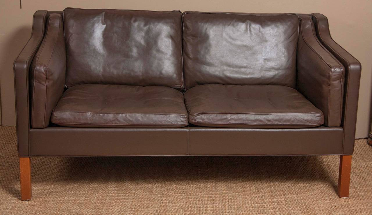 Leather Sofa by Borge Mogensen