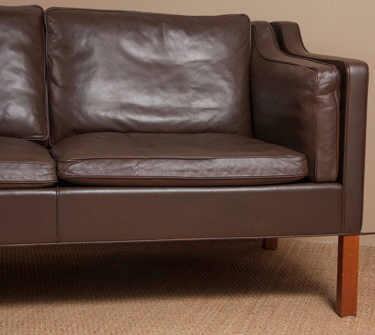 Leather Sofa by Borge Mogensen