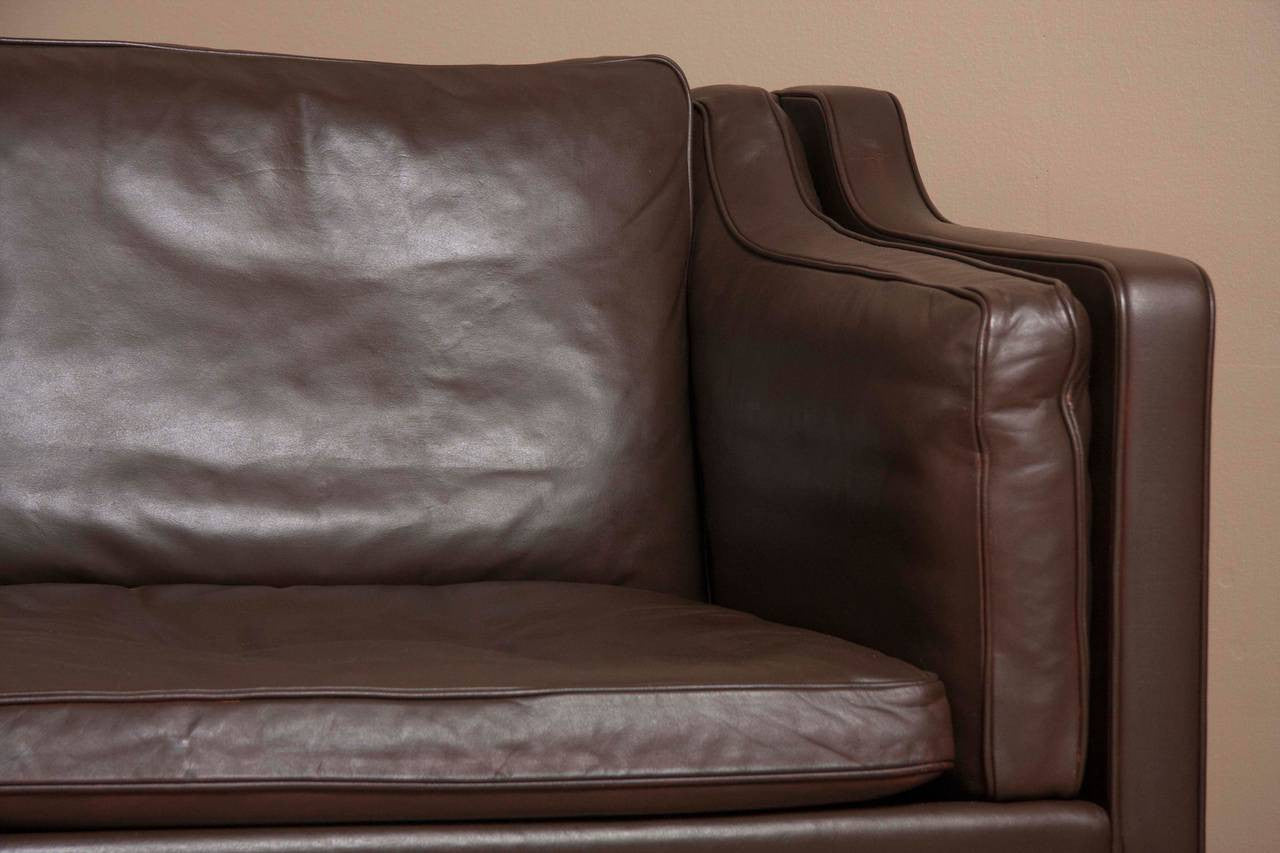 Leather Sofa by Borge Mogensen