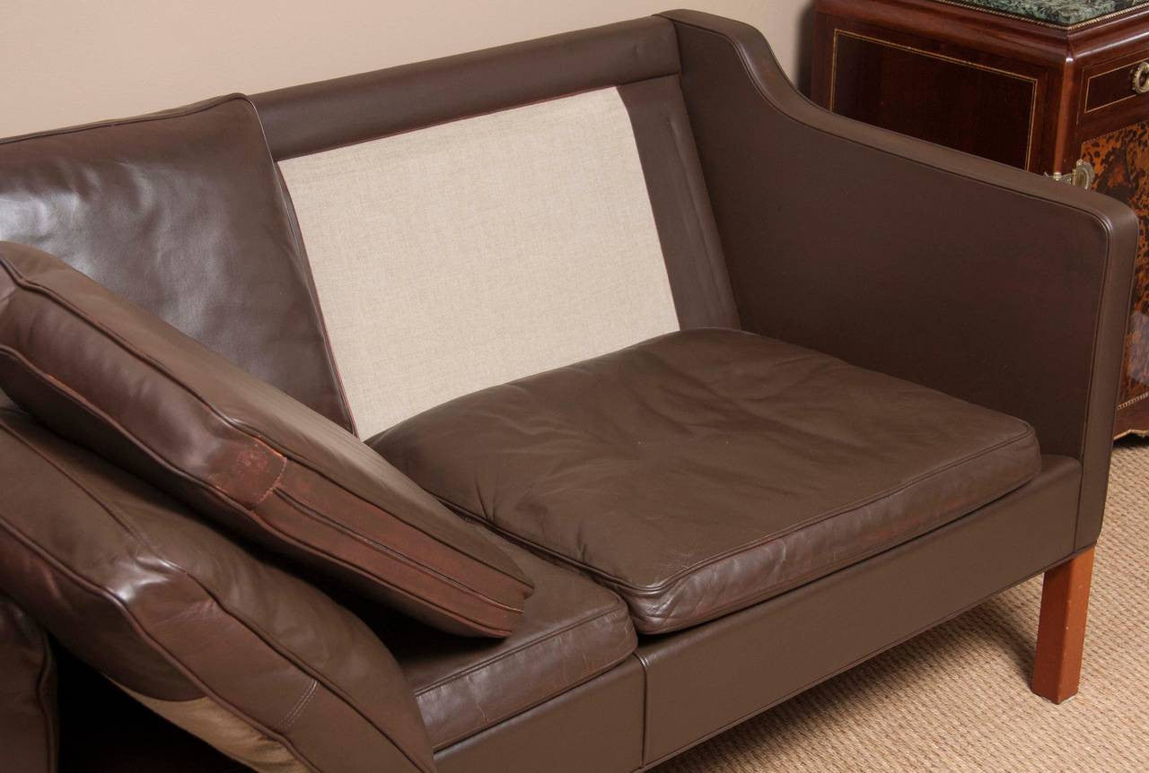 Leather Sofa by Borge Mogensen