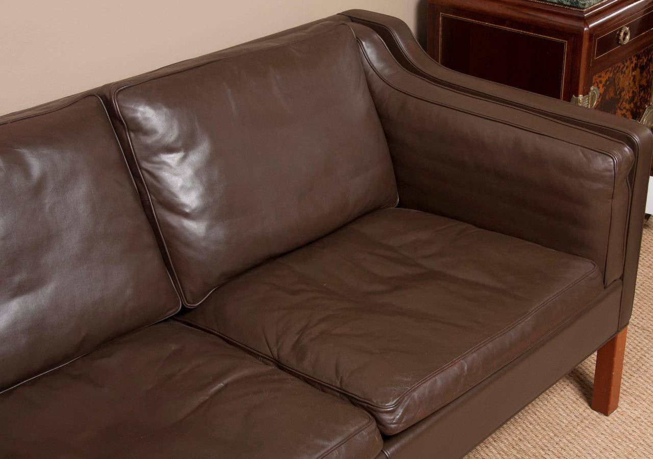 Leather Sofa by Borge Mogensen