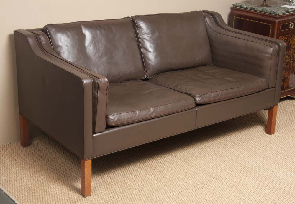 Leather Sofa by Borge Mogensen