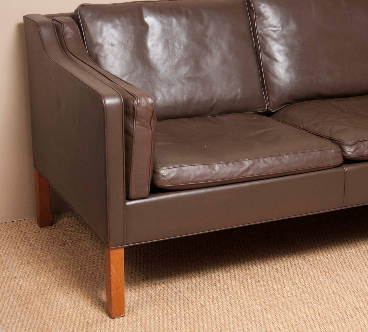 Leather Sofa by Borge Mogensen
