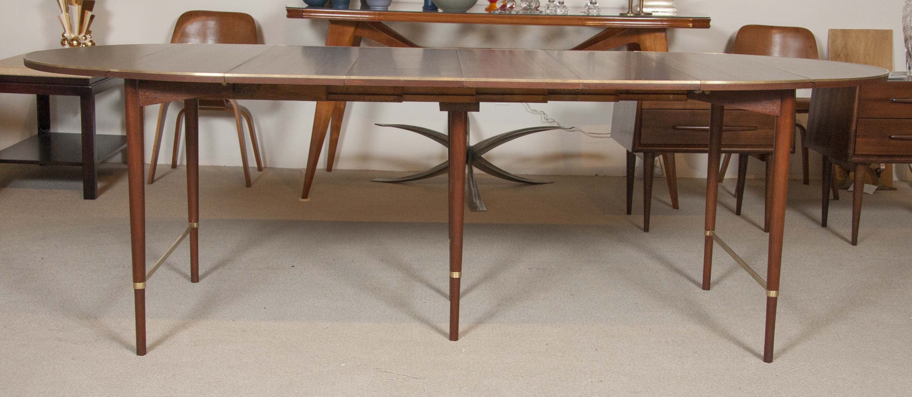 Paul McCobb Connoisseur Collection Mahogany & Brass Dining Table
