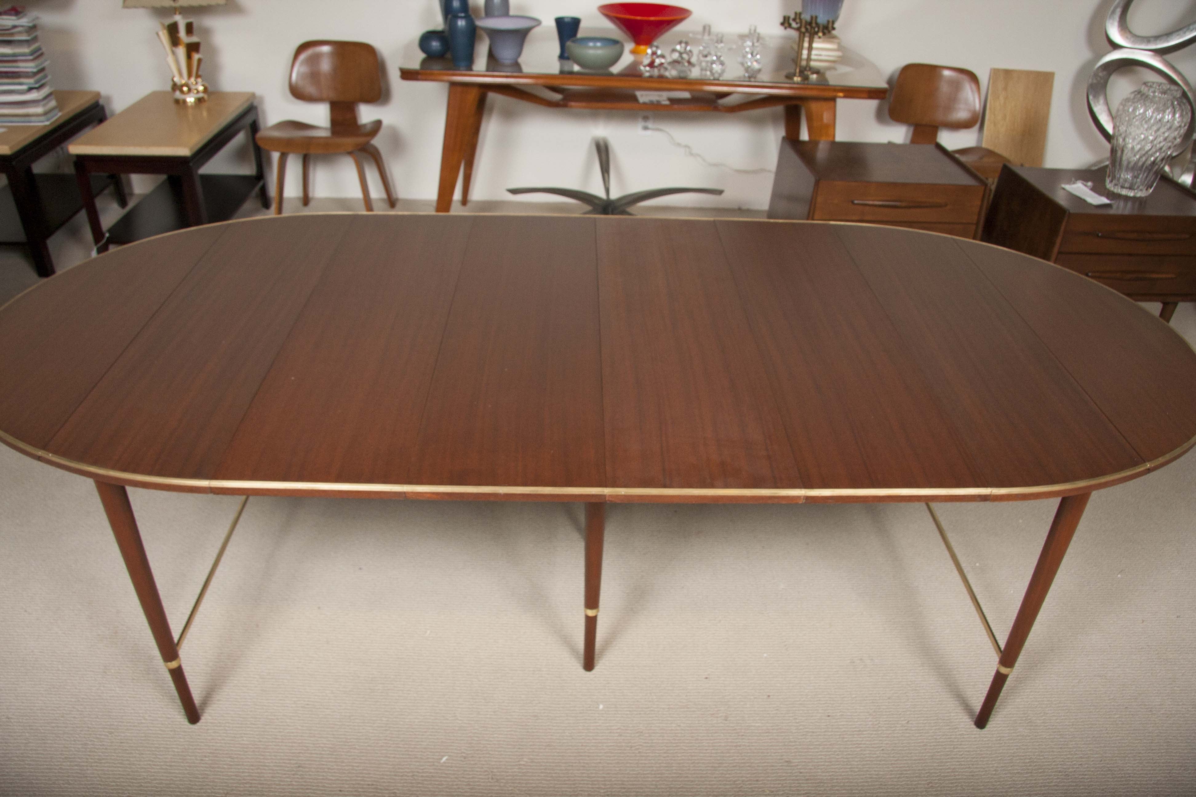 Paul McCobb Connoisseur Collection Mahogany & Brass Dining Table