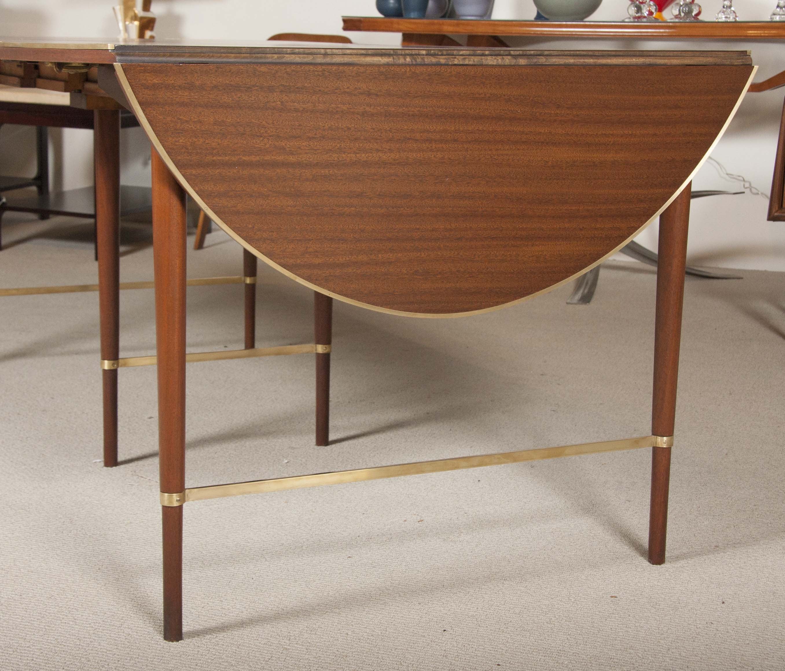 Paul McCobb Connoisseur Collection Mahogany & Brass Dining Table