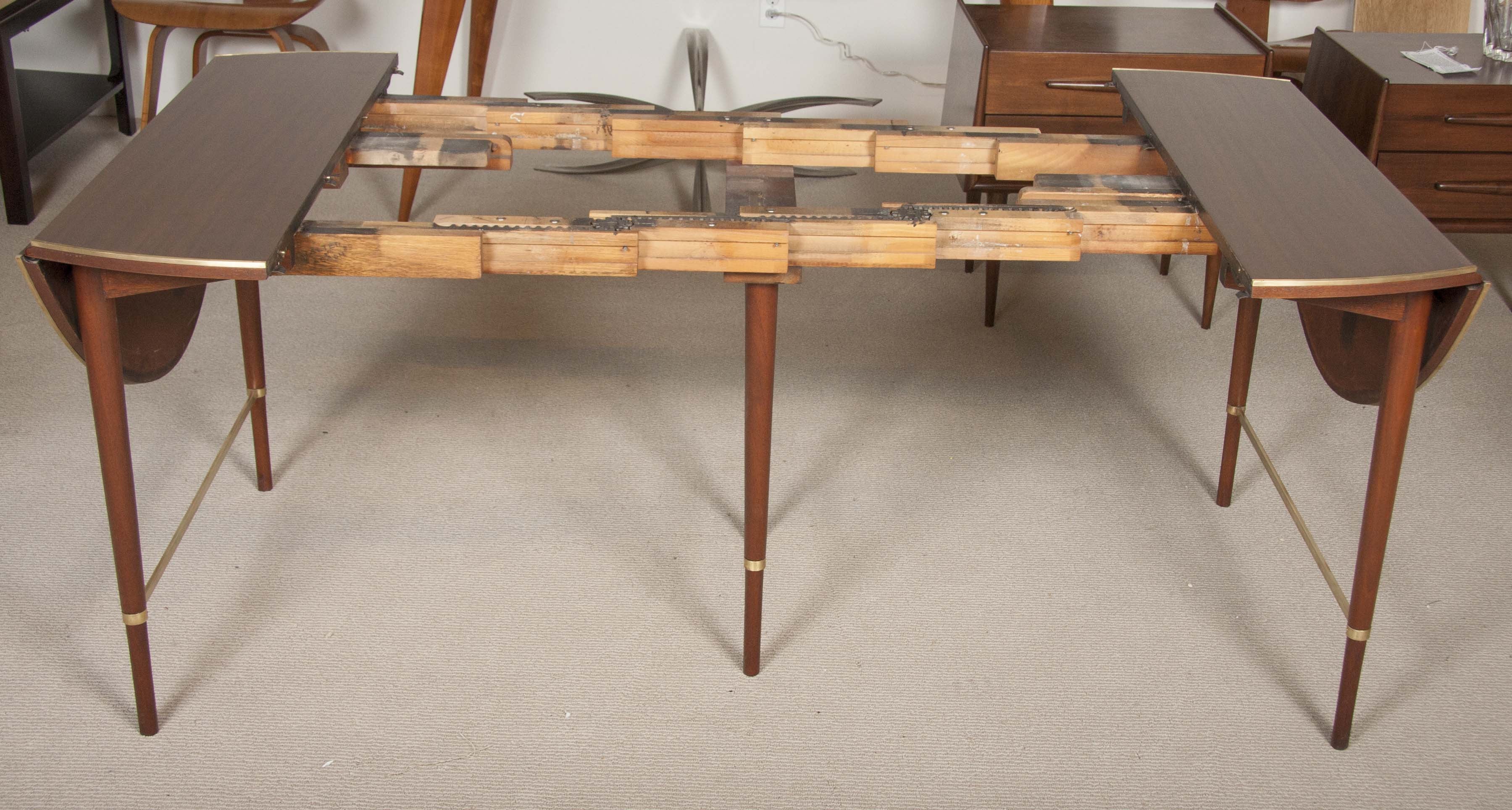 Paul McCobb Connoisseur Collection Mahogany & Brass Dining Table