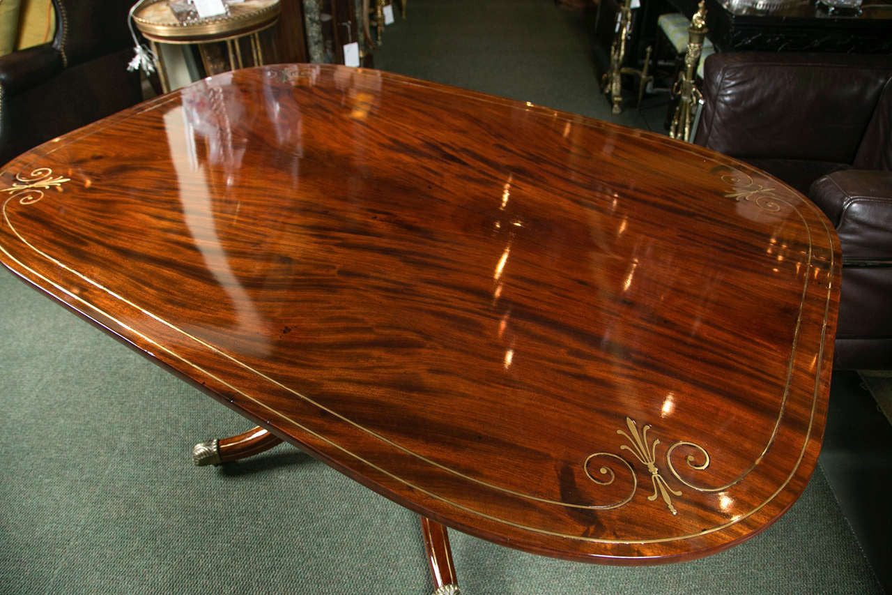 Mahogany & Brass Inlaid Breakfast Table