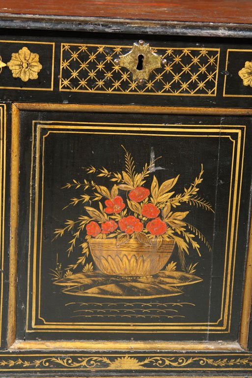 English Chinoiserie Painted Pine Chest