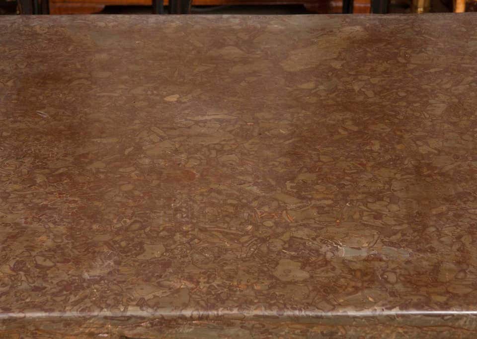 Square Stone-Topped Elmwood Table