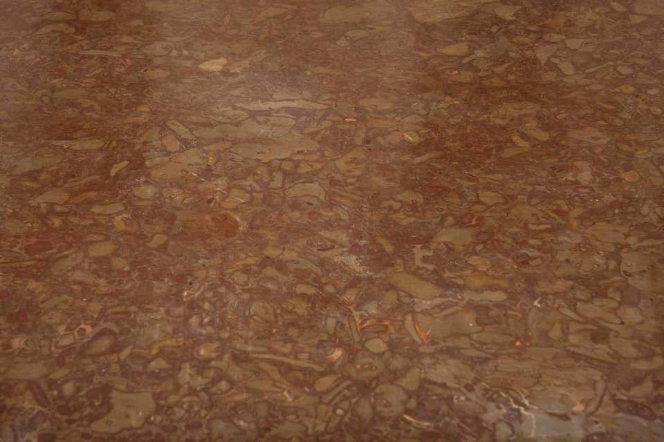 Square Stone-Topped Elmwood Table