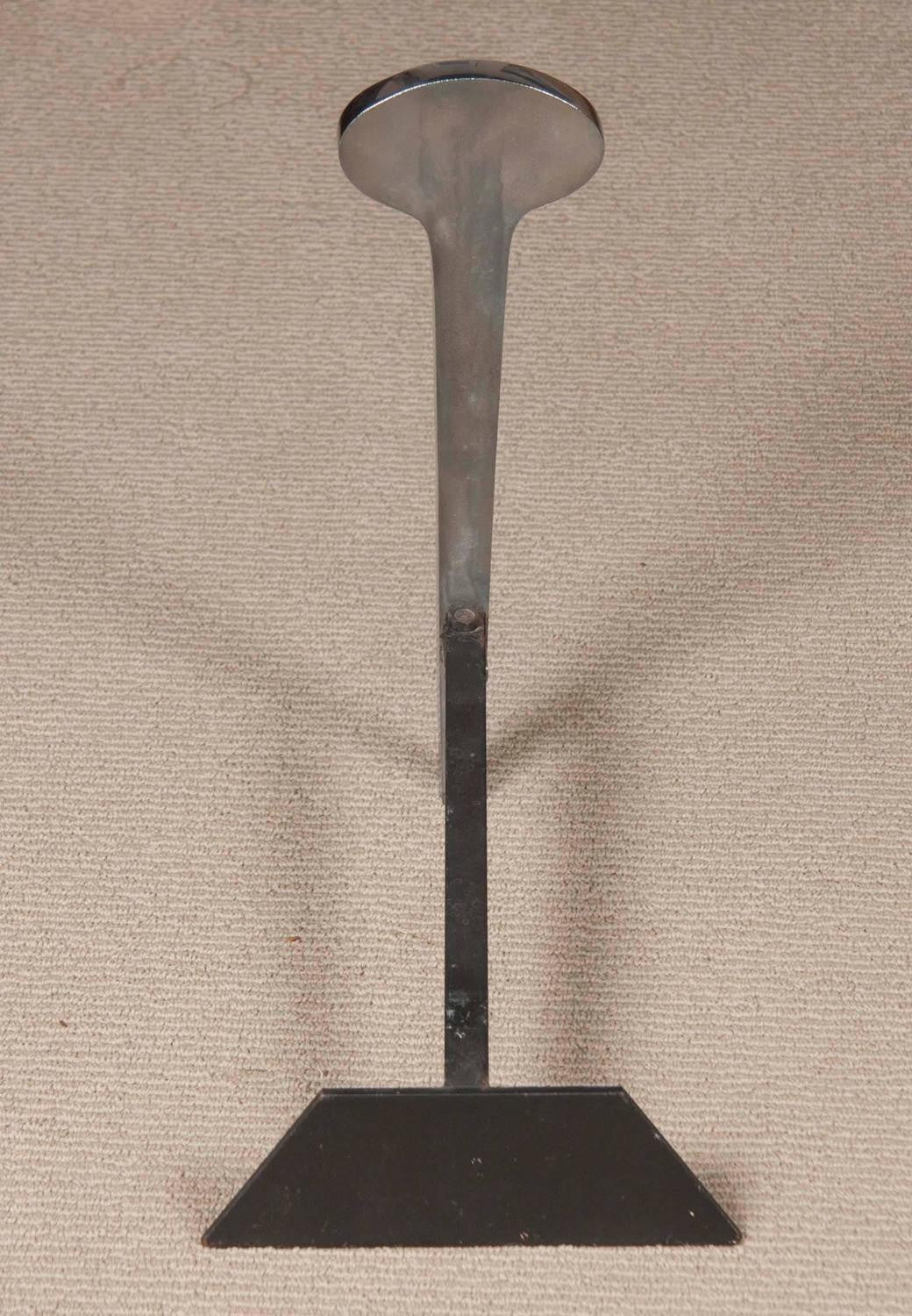 Chromed Steel Andirons Attributed to Francois Monnet