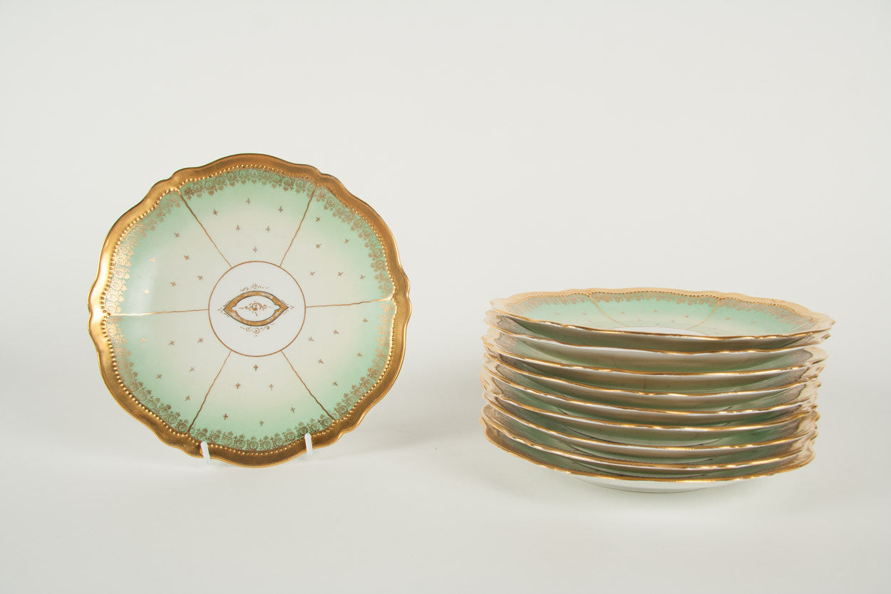 A 42 Piece Austrian Porcelain Egyptian Revival Luncheon Set By Oscar & Edgar Gutherz