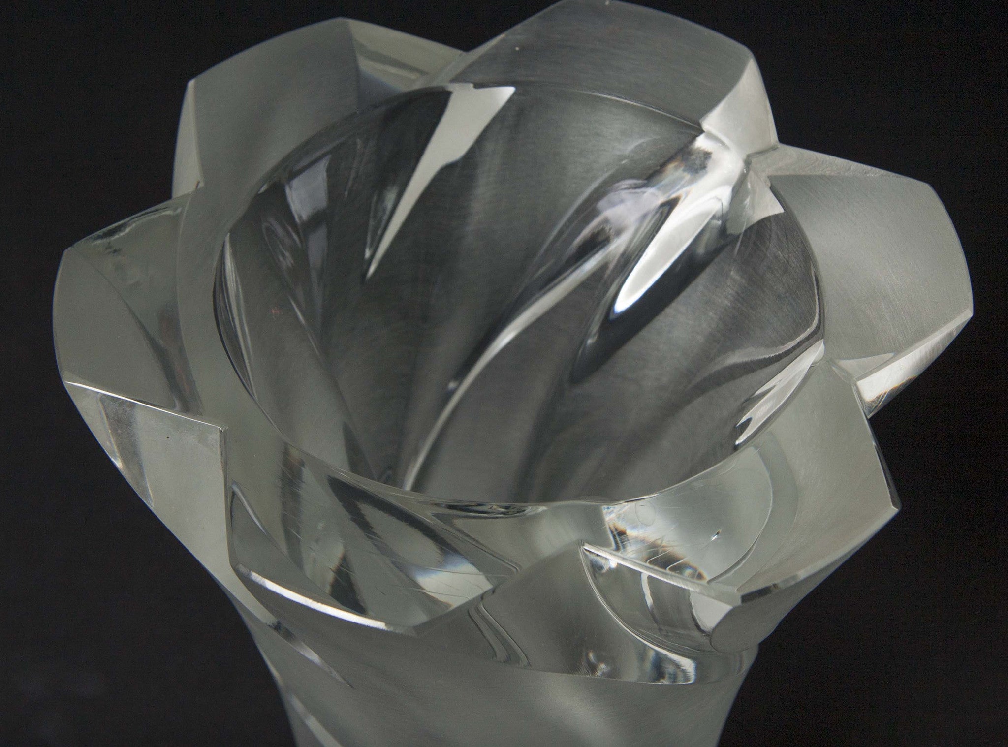 Pair of Lalique Frosted Crystal "Narcisse" Vases