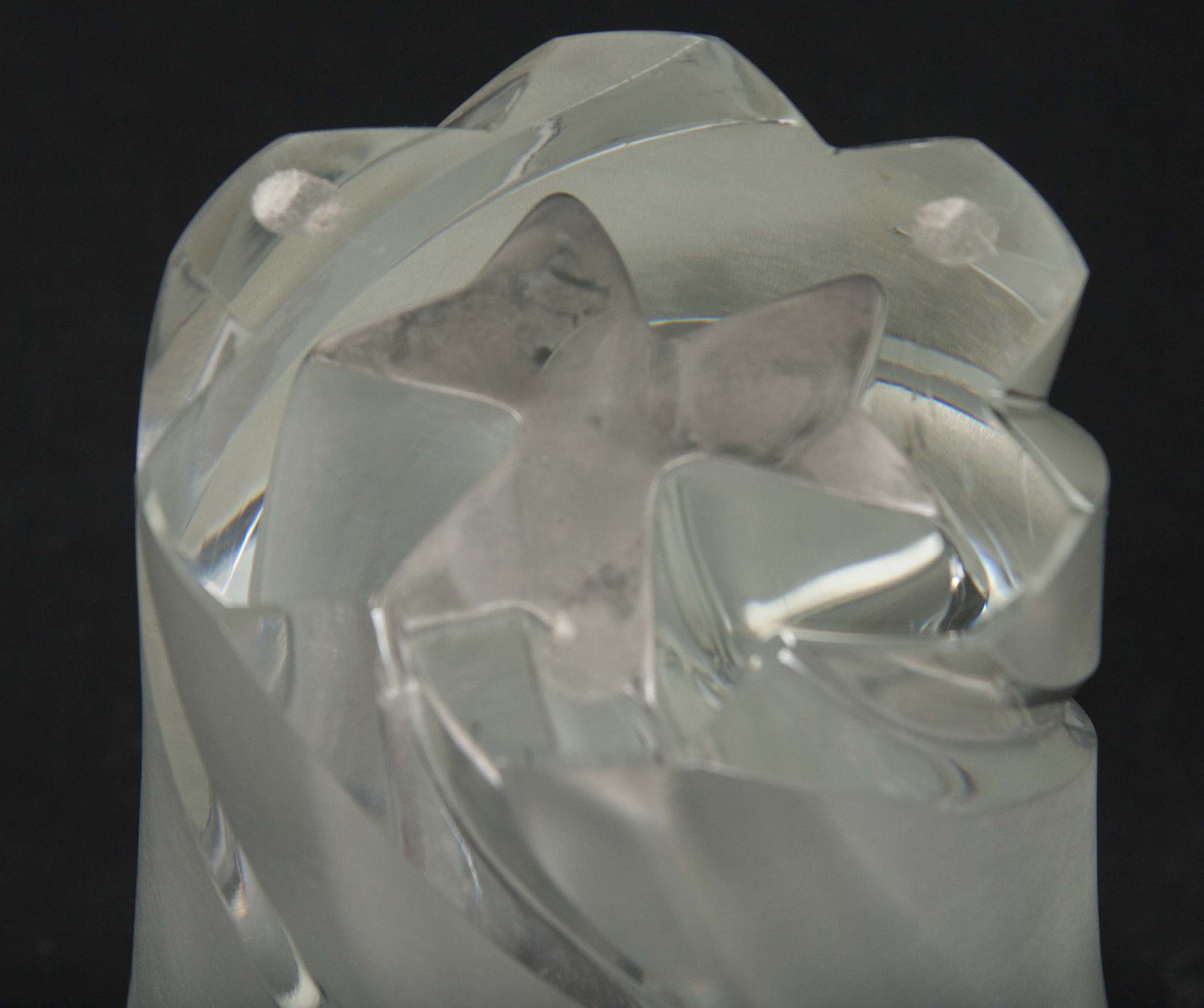 Pair of Lalique Frosted Crystal "Narcisse" Vases