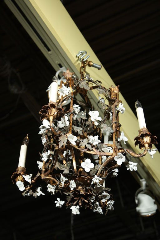 French Gilt and Porcelain Lantern