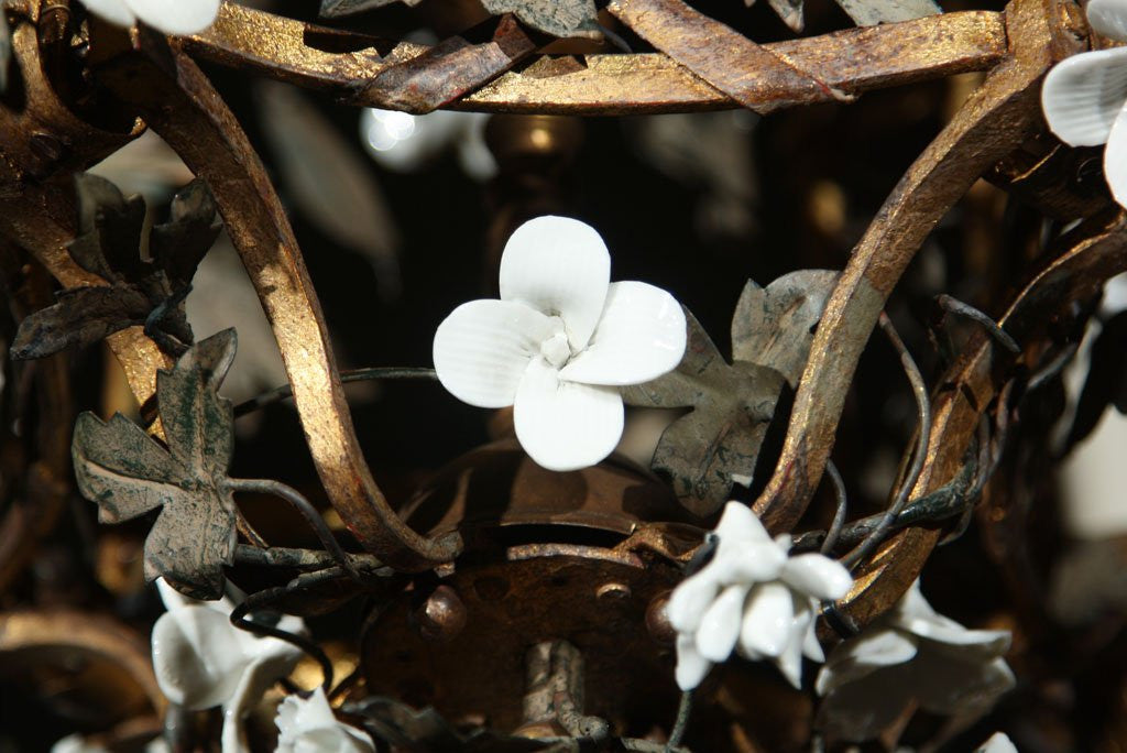 French Gilt and Porcelain Lantern