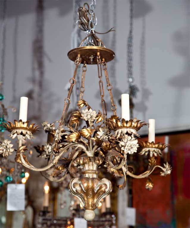 Gilt Wood & Tole Chandelier