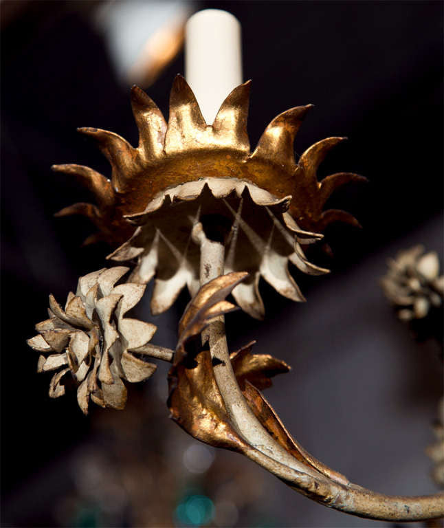 Gilt Wood & Tole Chandelier