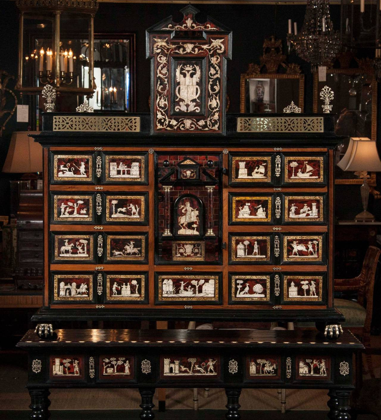 Spanish Tortoiseshell Cabinet on Stand
