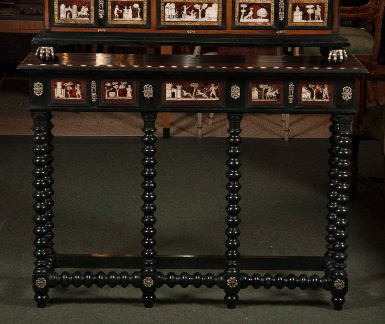 Spanish Tortoiseshell Cabinet on Stand