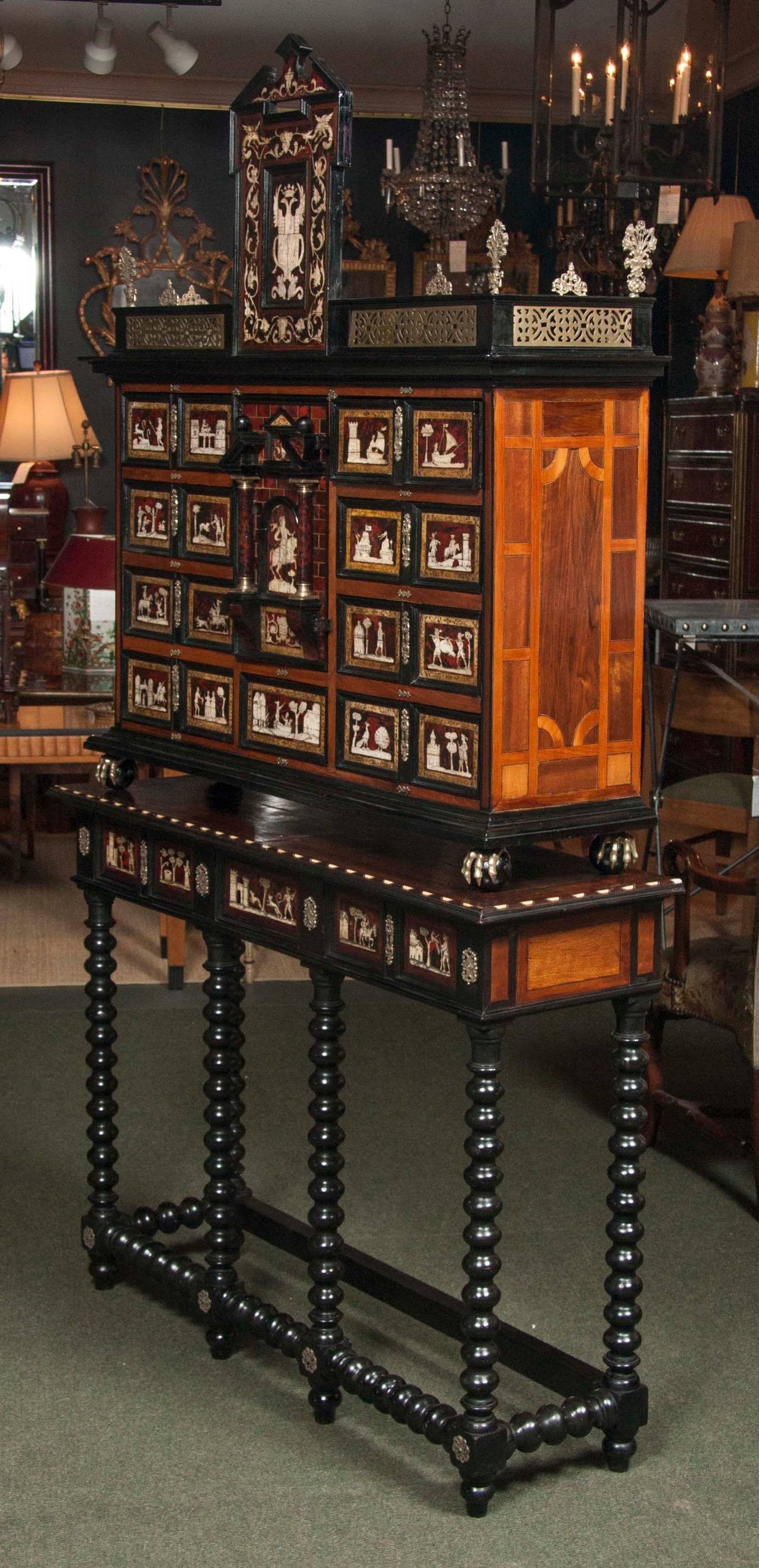 Spanish Tortoiseshell Cabinet on Stand