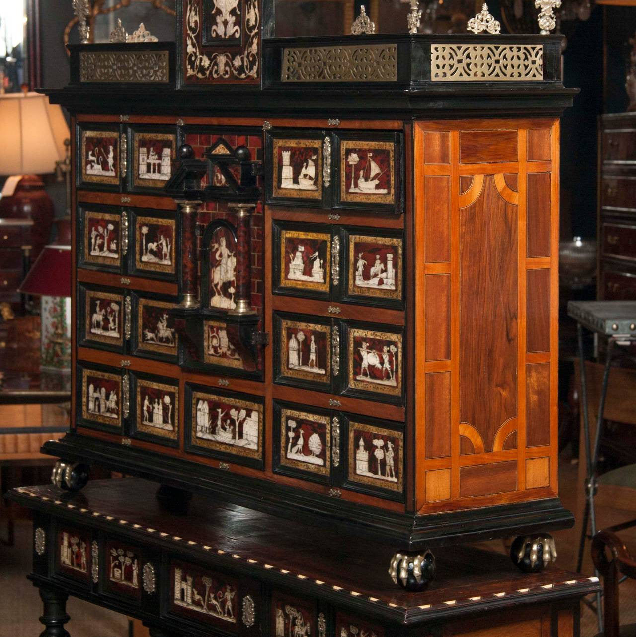 Spanish Tortoiseshell Cabinet on Stand