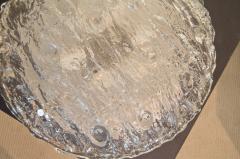 Heavily Textured Domed Ice Glass Flushmount