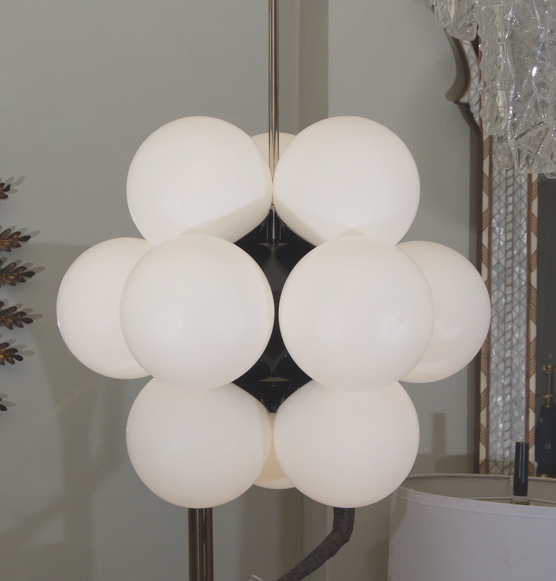 Twelve-Globe Gloss Black Molecular Chandelier by Kaiser Leuchten