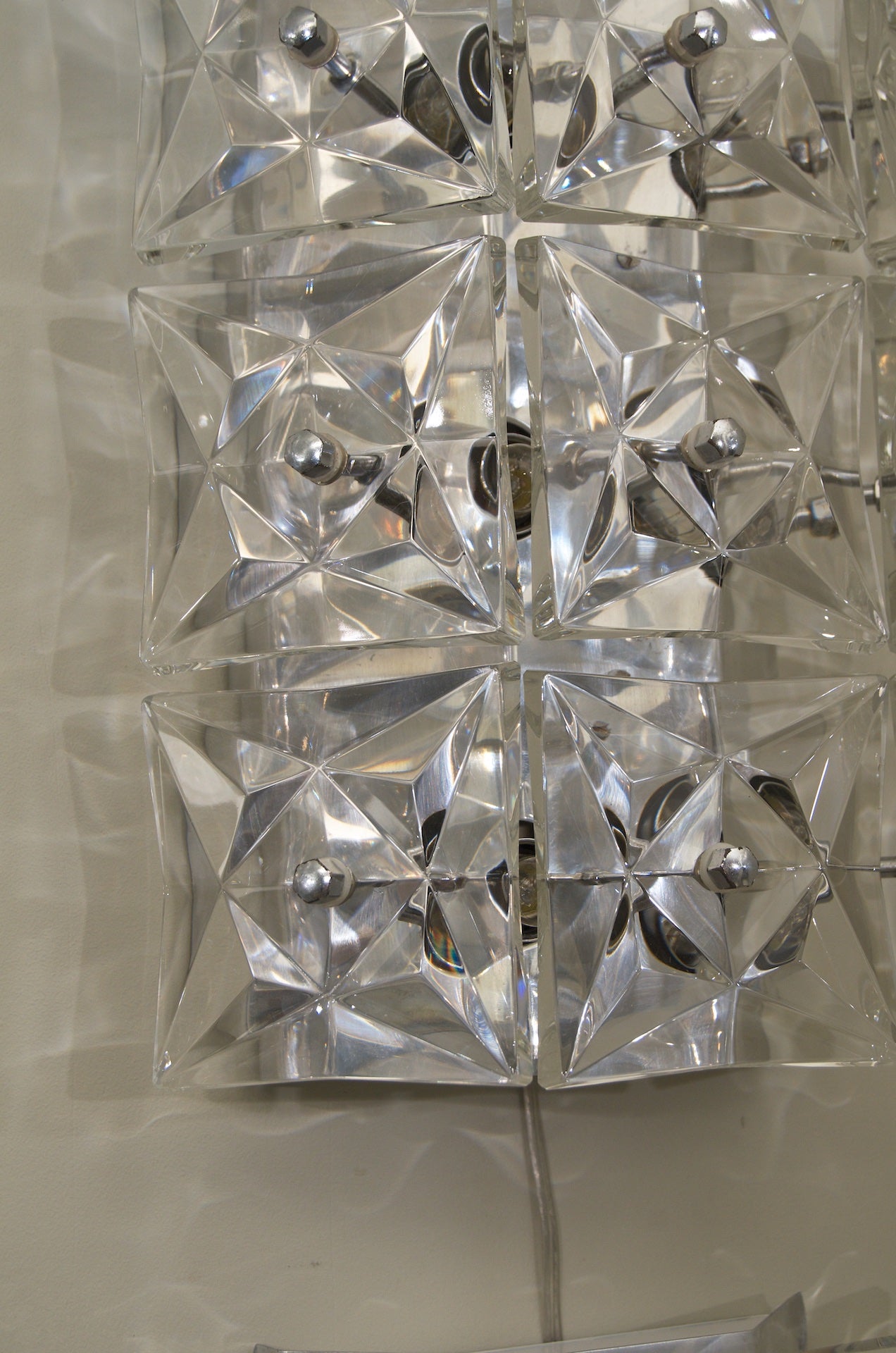 Massive Square Crystal Sconces by Kinkeldey