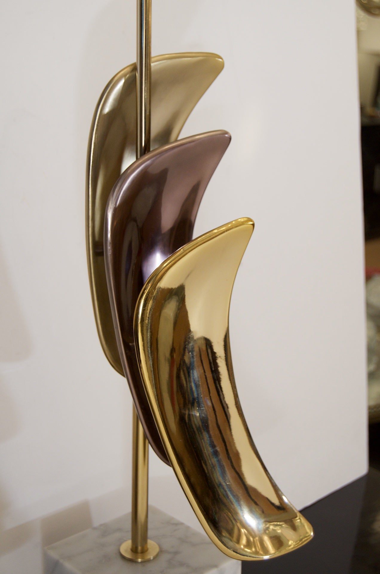 Sculptural Brass & Chrome Table Lamps by Laurel Lamp Company