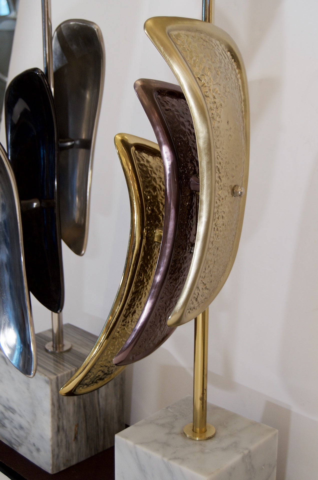 Sculptural Brass & Chrome Table Lamps by Laurel Lamp Company