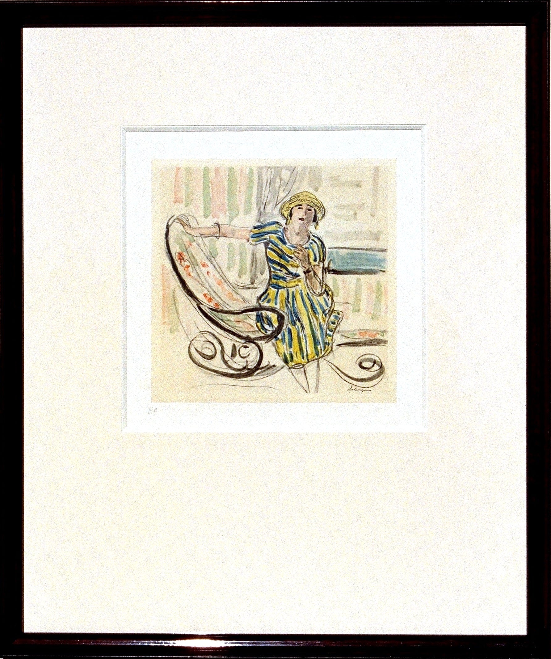 LEBASQUE, Henri (French, 1865-1937) “The striped Dress” – 1925