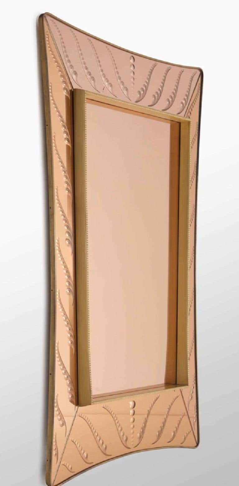 Large Mid-Century Italian Mirror Attributed to Cristal Arte