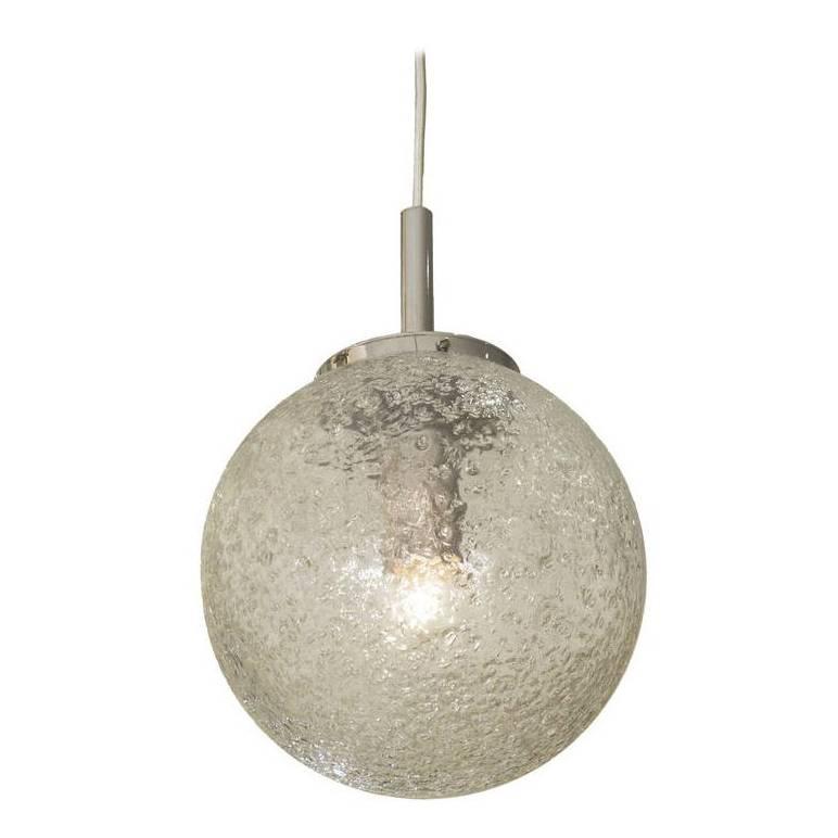 Handblown Crater Pattern Glass Pendant by Doria Leuchten