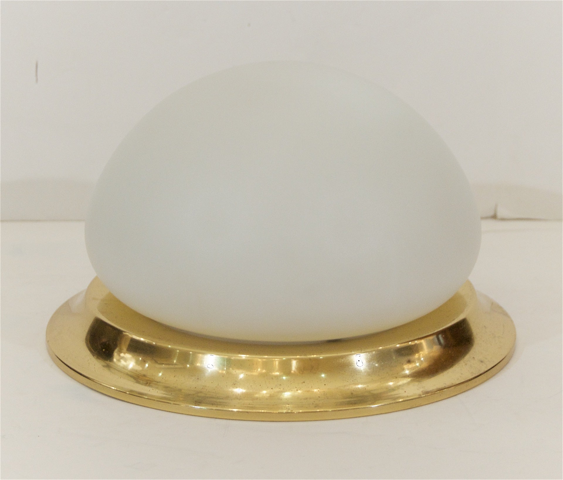 Opal Glass & Brass Flush Mount by RZB Leuchten