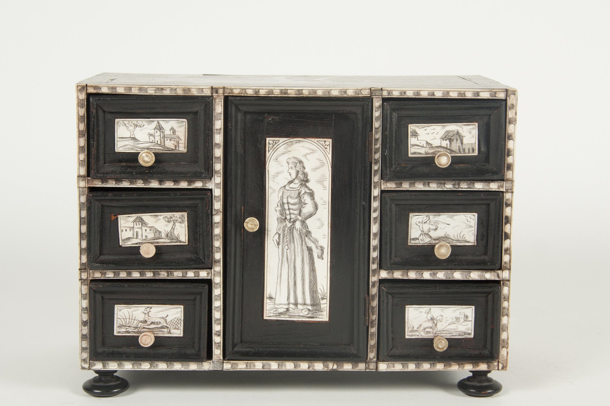 A Continental Penwork Desk Box