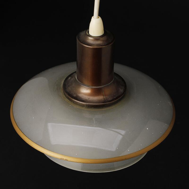 A PH 2-2 Frosted Glass hanging light by Poul Henningsen