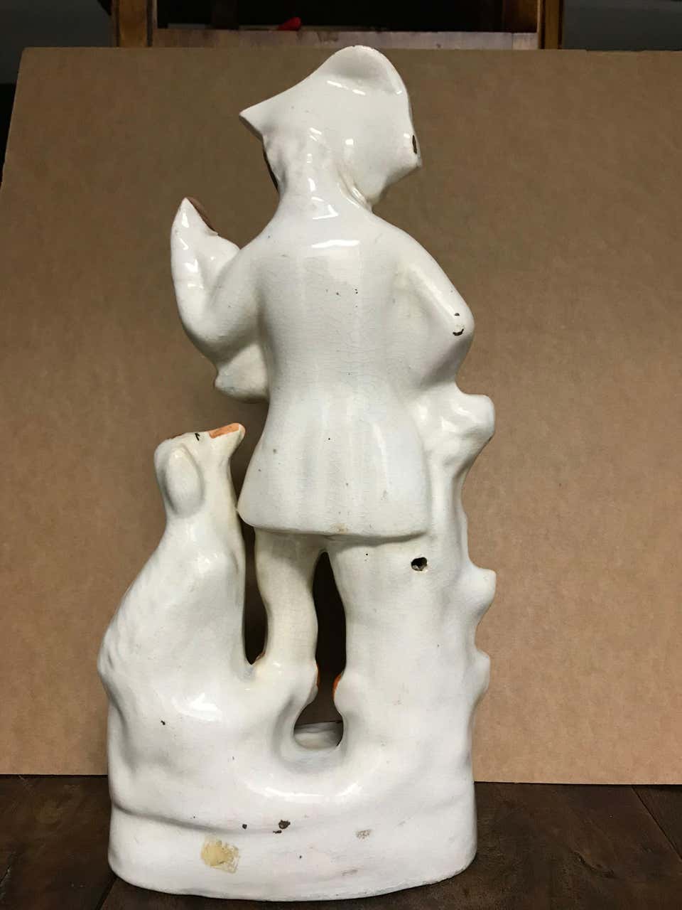 19th Century English Staffordshire Hunter with Dog, Rabbits and Game