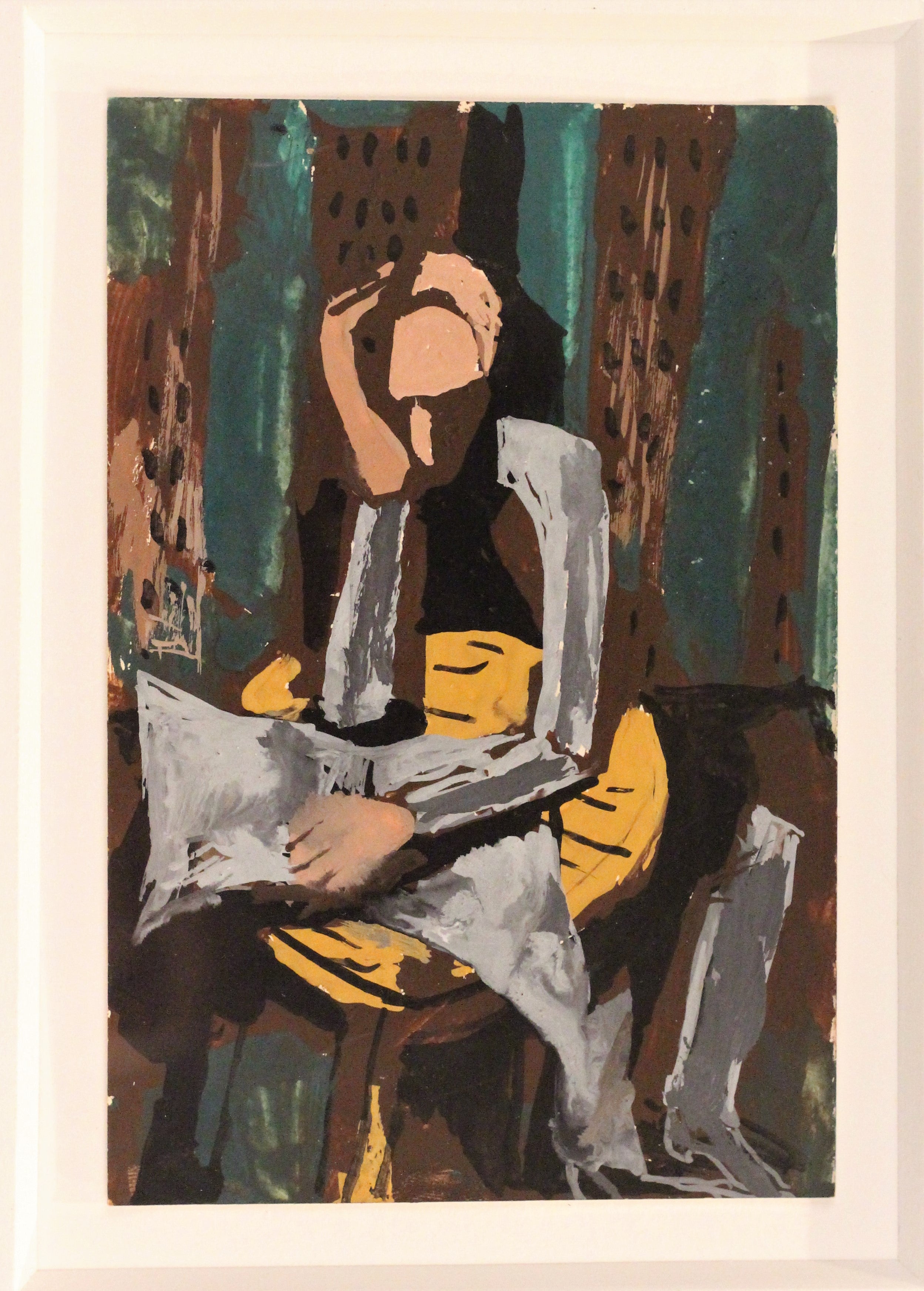 “Buildings and Meditation” Triptych by Mathieu Rosianu (French, 1897-1969) Circa 1940
