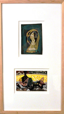 “Harmony in Green and Yellow” Diptych  (French, 1897-1969)  Circa 1940